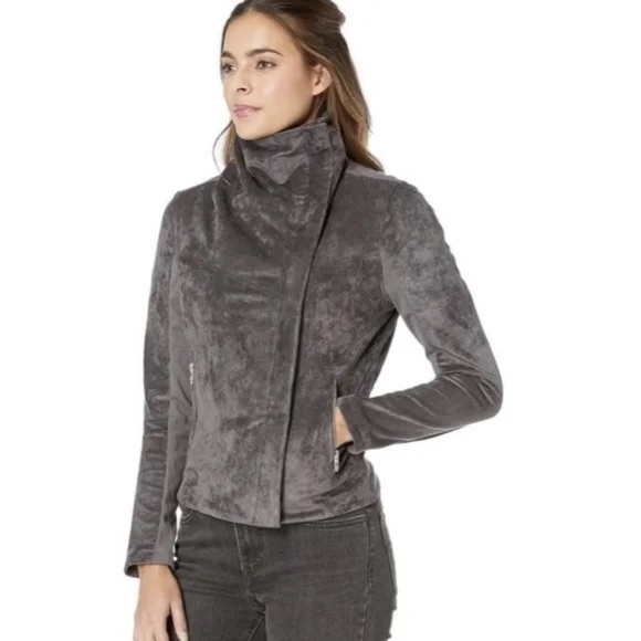 Blank NYC Faux Suede Zip Up Moto Jacket Women's size L - Picture 2 of 9